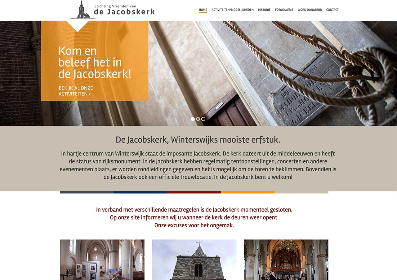 Nieuwe website Vrienden van de Jacobskerk